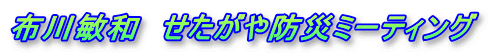 布川敏和　せたがや防災ミーティング